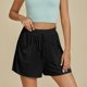 thumbnail image 5 of Pantalones Cortos de Piernas Anchas para Mujeres Lino de Color Sólido, Cintura Elástica Cómoda Longitud Regular, 5 of 8