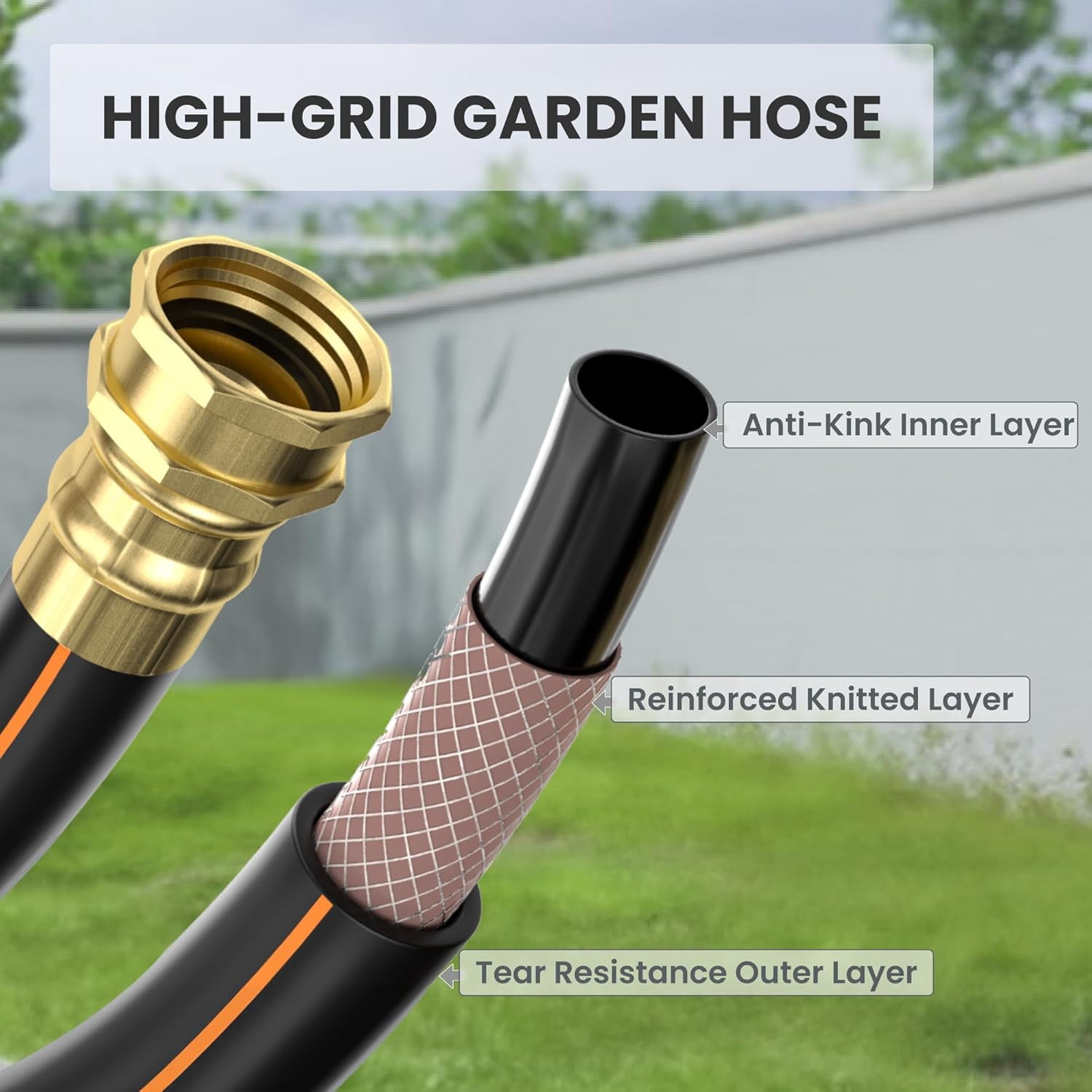 Giraffe Tools Retractable Garden Hose Reel with 1/2in-100ft Hose, Metal Bracket