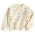 thumbnail image 2 of Suéter de cuello redondo, moderno y versátil, de manga larga con lentejuelas y cuello redondo para niñas de 3 a 9 años. Chaqueta tipo cárdigan infantil., 2 of 9