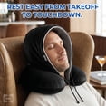 thumbnail image 3 of Sealy Infused-Gel Hooded Memory Foam Travel Pillow, Black, 3 of 8