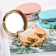 thumbnail image 3 of Eastern Red Contact Lens Case, Cute Mini Portable Travel Set with Mirror, Tweezer, Stick, Solution Bottle Holder, Leakproof Container, L, R Indicated, Rose Gold, 3 of 8