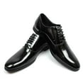 thumbnail image 3 of Men's Tuxedo Shoes Black Round Toe Lace Up Formal Patent Leather Traditional Wedding Prom, 3 of 5