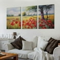thumbnail image 2 of ONETECH Wall Decor for Living Room Large Wall Art Red Yellow Flowers Canvas Art Wall Decor for Bedroom Modern Home Decor Framed, Nature Prints Artwork Wall Decorations 12''x16''X3 Panels, 2 of 4