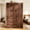 47.2in Brown, variant on JassmiPkwy 70" Tall 3 Door Farmhouse Armoire Wardrobe Closet Cabinet with 3 Drawers, Hanging Rod, Adjustable Shelves, White