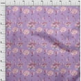 thumbnail image 3 of oneOone Cotton Poplin Twill Pastel Purple Fabric Flower Watercolor Sewing Fabric By The Yard Printed Diy Clothing Sewing Supplies 56 Inch Wide, 3 of 4