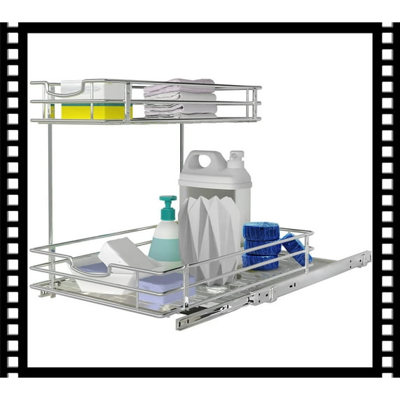 Auledio Under Sink Organizers and Storage in Kitchen-Silver