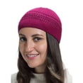 thumbnail image 2 of Candid Signature Cotton Kufi Beanie Lattice Weave Hats for Adult Men and Women's, Red, 2 of 4