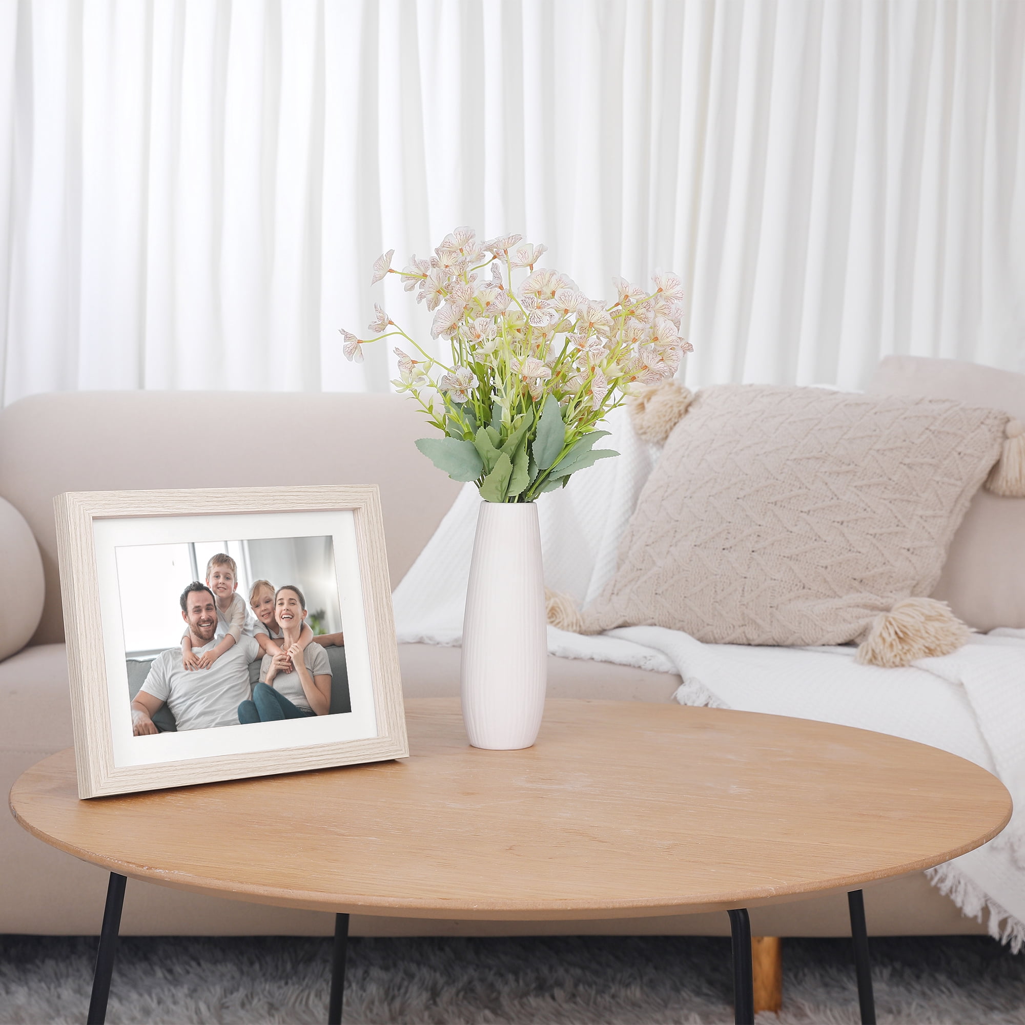 Unique Bargains Picture Frame Rustic Texture Frame Distressed Farmhouse Beige 6x8