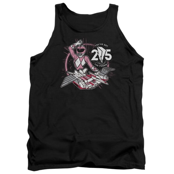 Power Rangers Pink 25 Adult Tank Top Black