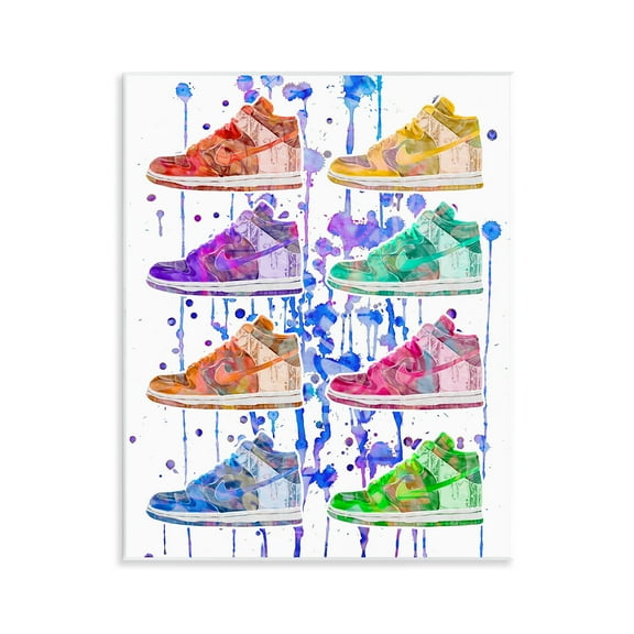 Stupell Industries Paint Drip Sneakers Beauty & Fashion Painting Unframed Art Print Wall Art, 11 x 14