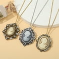 thumbnail image 4 of Sophisticated Victorian Lady Cameo Pendant Necklace Rhinestones Accent Jewelry, 4 of 20