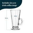thumbnail image 3 of Libbey Catalina Irish Coffee Mugs Set of 6, Timeless Raised Edge Glass Cappuccino Cups, 9 oz Elegant Clear Espresso Mugs for Coffee, Shakes and More, 3 of 6