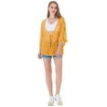 thumbnail image 2 of Women's Floral Sheer Lace cover up Loose Kimono Cardigan Capes, Yellow, One Size, 2 of 3