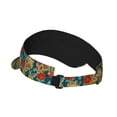 thumbnail image 2 of Daiia Skull And Flowers Pattern Sport Sun Visor Hats Visor Cap Adjustable Empty Top Baseball Cap Cotton Ball Caps for Women and Men, 2 of 7
