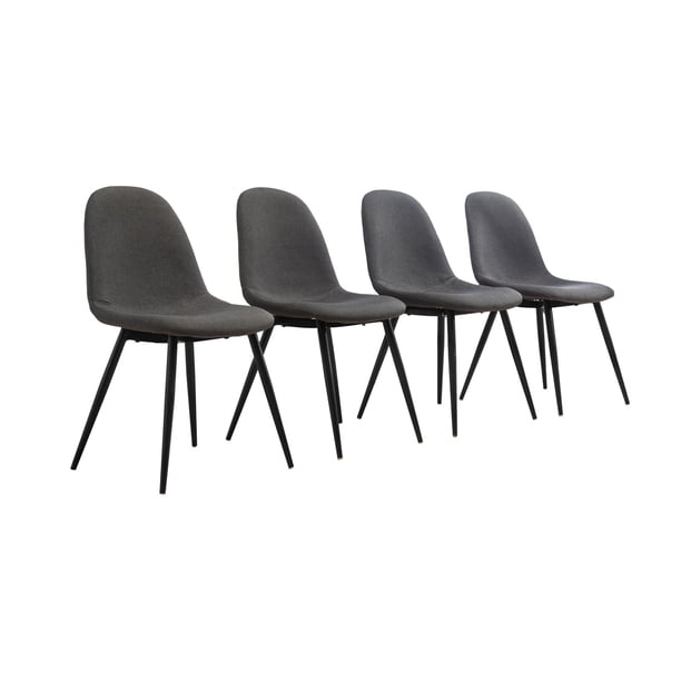 Roundhill Lassan Modern Contemporary Charcoal Fabric Dining Chairs, Set