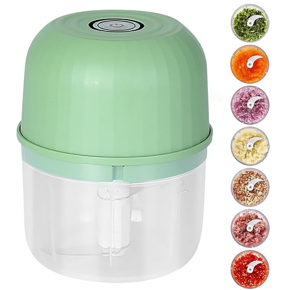 USB Rechargeable Electric Garlic Chopper - Mini Garlic Grinder & Mincer for Kitchen - 260mL Stainless Steel Blade Food Processor for Garlic Puree, Paste, Powder - Type-C Charging Small Appliance