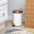 thumbnail image 4 of Honey Can Do 30L & 3L Round Soft-Close Trash Can Combo, White/Rose Gold, 4 of 6