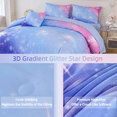 thumbnail image 5 of PERFEMET 6 Pieces Blue Girls Twin Galaxy Comforter Set Starry Sky Sparkle Gradient Bedding Set Ultra Soft Bed in a Bag(Blue,Twin), 5 of 9