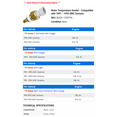 thumbnail image 2 of Water Temperature Sender - Compatible with 1991 - 1995 GMC Sonoma 1992 1993 1994, 2 of 2
