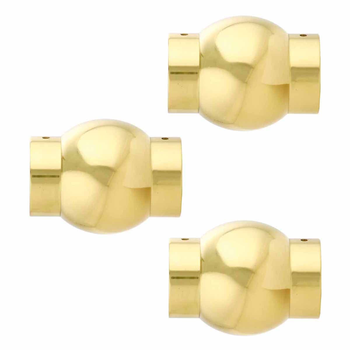 3 Ball Joint Fittings Polished 11/2" Dia Set of 3 Renovator's Supply