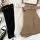 thumbnail image 2 of Jumpingount Pantalones cortos casuales Ropa de mujer Pantalones sueltos Mano de obra fina Diseño elegante Traje de verano ajustable A-line Lady Prendas para la parte inferior del cuerpo Negro L, 2 of 6