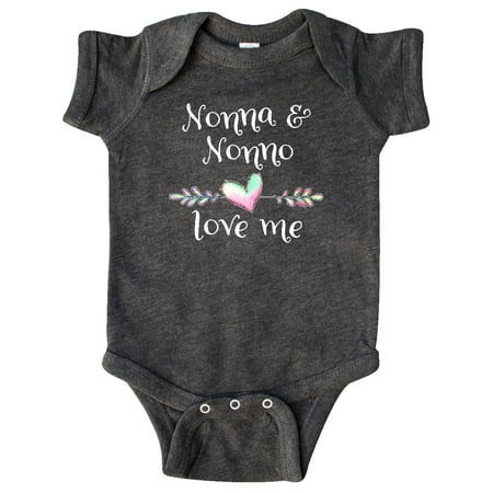 

Inktastic Nonna and Nonno Love Me- Heart Grandchild Gift Baby Boy or Baby Girl Bodysuit