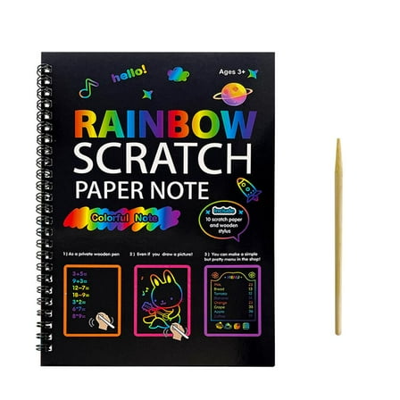 Rainbow Scratch Paper Scratch Art for Kids DIY Craft Drawing Crafts Kit New H6