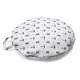 thumbnail image 1 of Marine Round Floor Cushion with Handle, Anchors and Skulls Crossed Bones Dots Pirate Horror Fear Seaman Illustration Art, Decorative Pillow for Living Room & Dorms, 18" Round, Navy Blue, by Ambesonne, 1 of 4