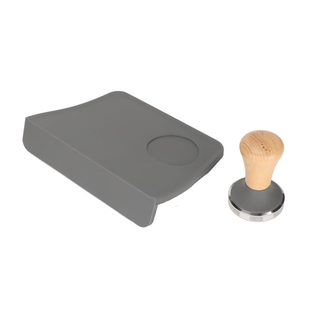 Tamper Mat, Flat Base Ergonomical Corner Tampering Mat Soft 90 Degree Corner Silicone Easy To Clean For Coffee Making Gray Dia 51mm