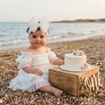 thumbnail image 2 of 2Bunnies Girls' 12M-3T Baby Toddler Vintage Boho Rustic Off-Shoulder Textured Ruffle Dress, 2 of 6