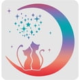 thumbnail image 1 of Plantillas de Luna y Gato - Plantillas de plástico de 30 x 30 cm con forma de luna y estrella para dibujar y pintar sobre madera, suelo, pared y azulejos., 1 of 9
