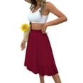 thumbnail image 2 of de malla hasta la rodilla de cintura alta para mujer, faldas plisadas de viaje para banquete de fiesta para niñas, moda de Color sólido Prendas para la parte inferior del cuerpo Vino rojo S Guardurnaity AP011358-06, 2 of 6