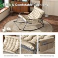 thumbnail image 4 of HSUNNS Oversized Rocking Chair with Storage, Upholstered & Armrests, All-Season Comfort Lounge Recliner, Breathable Ergonomic Lounge Chair for Bedroom, Living Room, Patio, Garden, 300lbs, Beige, 4 of 12