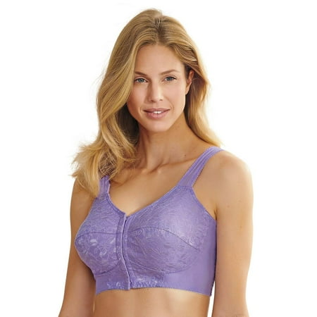 

AmeriMark Women s Front Close Wire Free Bra Lilac 40DDD