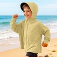 thumbnail image 4 of Girls Boys UPF 50+ Sun Protection Hoodie Jacket Ice Silk Zip Up Lightweight Long Sleeve UV Shirt with Face Mask Thumb Hole Green 1-4 Years, 4 of 8