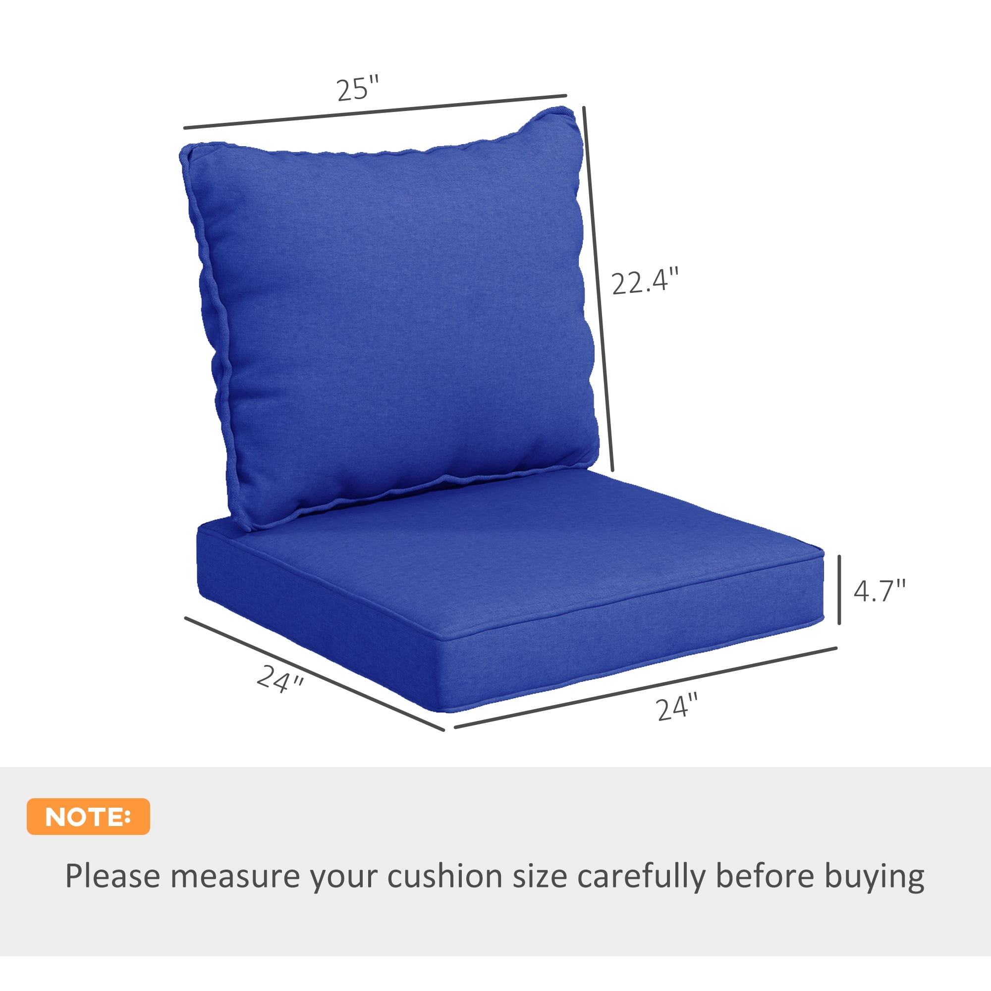CoSoTower 4-Piece Patio Chair Cushion and Back Pillow Set, Seat Replacement Patio, Cushions Set for Outdoor Garden Furniture, Navy Blue