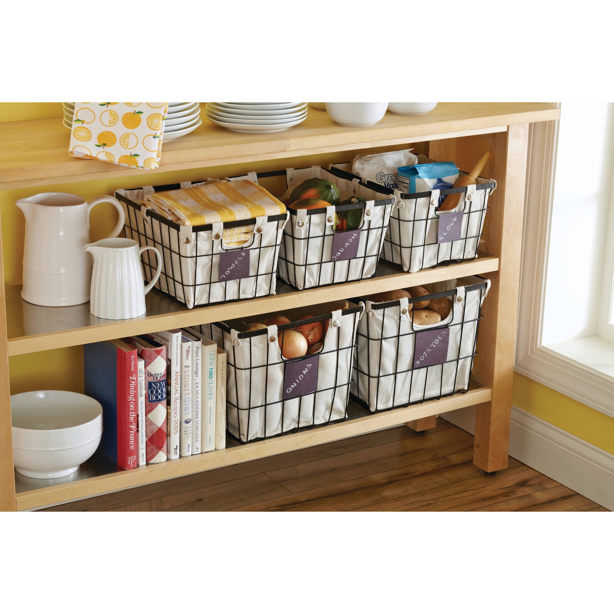 Better Homes & Gardens Small Wire Basket with Chalkboard, 2 Pack