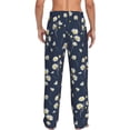 thumbnail image 3 of Picia Daisies Flowers Mens Soft Woven Cotton Elastic Waistband Sleep Pajama Pant Lounge Sleep Pant With Pockets And Drawstring-XX-Large, 3 of 9