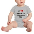 thumbnail image 2 of I Heart Bohemian Shepherd Dog Funny Cute Baby Romper (Gray, 6-12 Months), 2 of 5