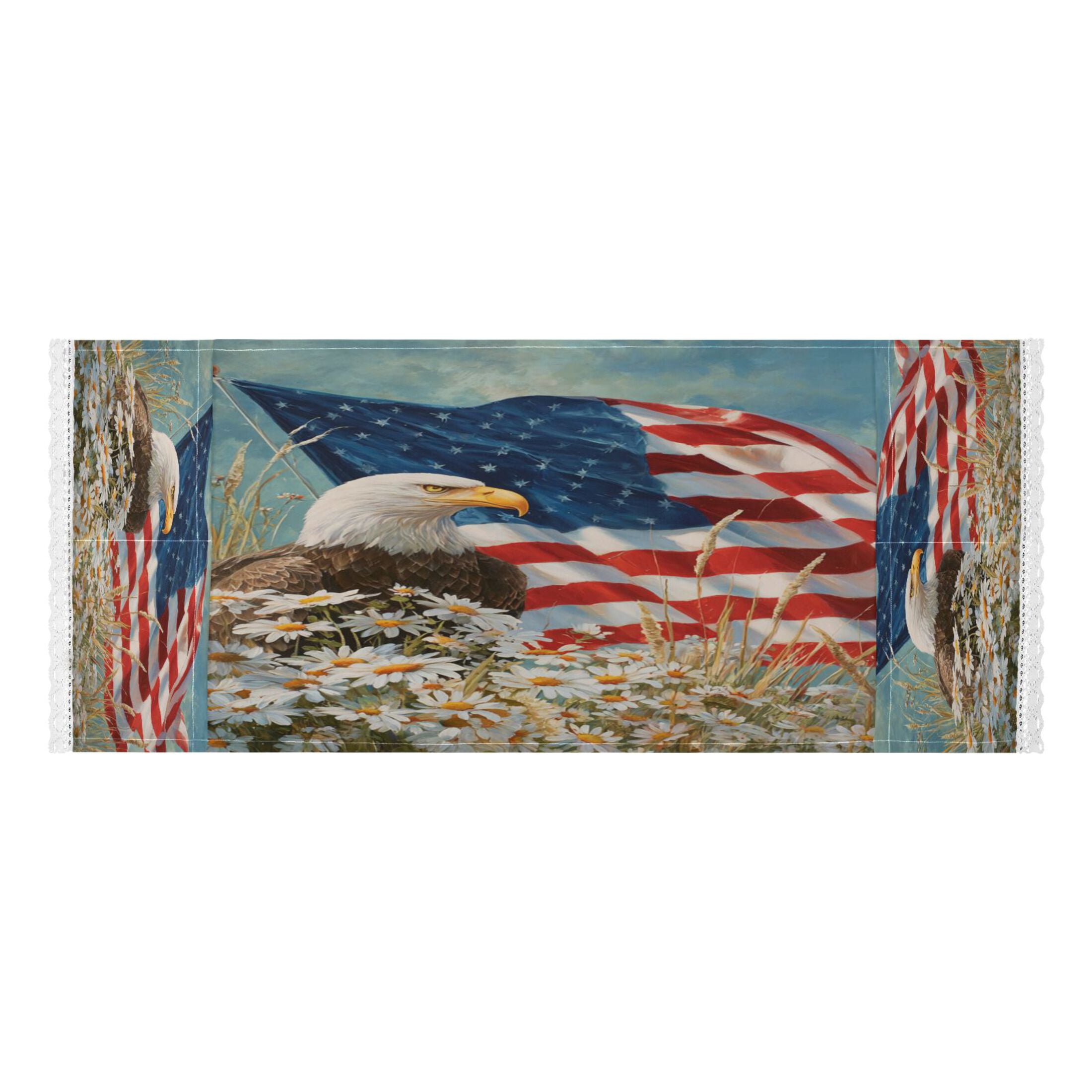 Wobogo American Eagle Daisy Washing Machine Cover Dustproof Washer Dryer Cover Waterproof Laundry Room Decorative Protector