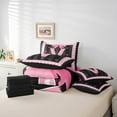 thumbnail image 5 of Manfei Monogrammed V Bedding Twin Size,Ribbon Bowknot Comforter Sets with Sheets,Pink Black Bedding Sets Twin Size,Microfiber Room Decorative Reversible,7pcs, 5 of 7