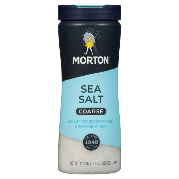 2 Pack - Morton Sea Salt Mediterranean Coarse 17.6 oz Package May Vary