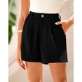 thumbnail image 4 of FreshPretty Shorts for Women Dressy Casual Summer Elastic Waist in The Back Pleated Wide Leg Tailored Work Trouser Shorts, 4 of 8
