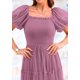 thumbnail image 5 of Vestido PRETTYGARDEN 2025 Midi con Fruncido, Tul y Mangas Abullonadas - L, 5 of 7