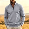thumbnail image 3 of Sweatshirts for Men Half Zip Stand Collar Long Sleeve Regular Fit Solid Color Casual Fall Outfits Pullover, 3 of 9