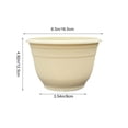 thumbnail image 4 of Plastic Plant Pot,Plant Pots Indoor,Planter Pot - Outdoor & Indoor Plant Pot with Drainage Hole & Plug - Rolled Rim Plastic Pots for Plants & Flowers - Decorative Plant Pot(Beige 6.5IN), 4 of 6