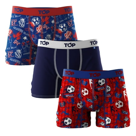 Bóxer Medio Microfibra Universidad De Chile Pack 3 C1 Talla L