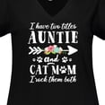 thumbnail image 4 of Inktastic I Have 2 Titles Auntie and Cat Mom I Rock Them Both Women's Plus Size V-Neck T-Shirt, 4 of 5