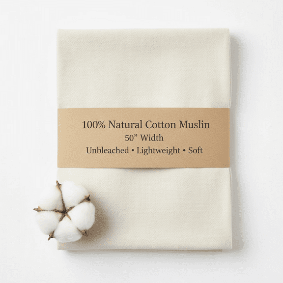 Sedona Designz 100 Percent Cotton Muslin Fabric 50 Inch Wide Unbleached 1 Yard for Sewing Quilting Crafts and Home Decor