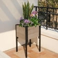 thumbnail image 4 of 17-inch Elevated Planter Box Wood Texture/ Grey, 4 of 5